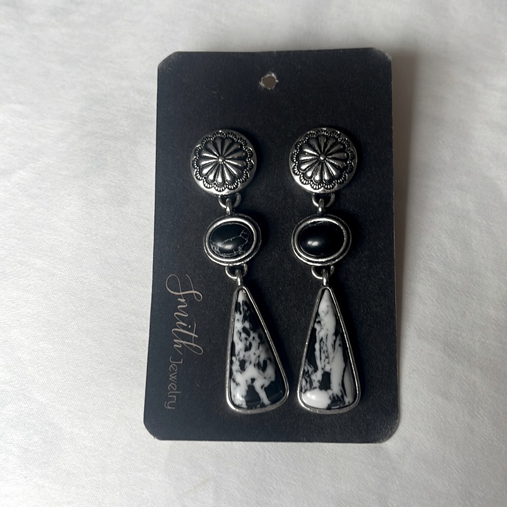 Faux White Buffalo Earrings